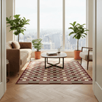 Checkerboard Rug – Retro 3D Geometric Pattern Art Rug