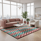 Checkerboard Rug – Retro 3D Geometric Pattern Art Rug