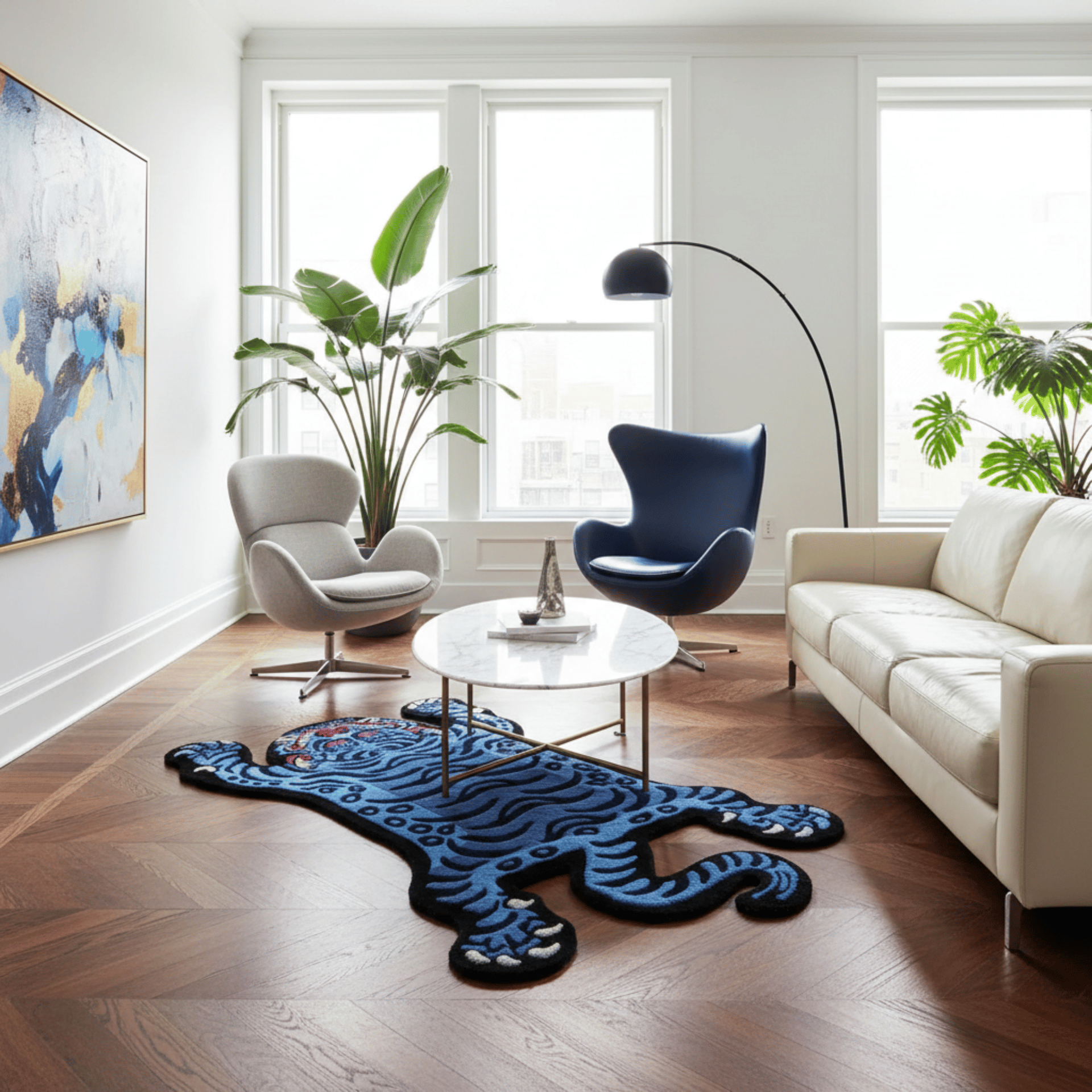 Tiger Rug – Bold 3D Hand-Tufted Vintage Tiger Art Rug