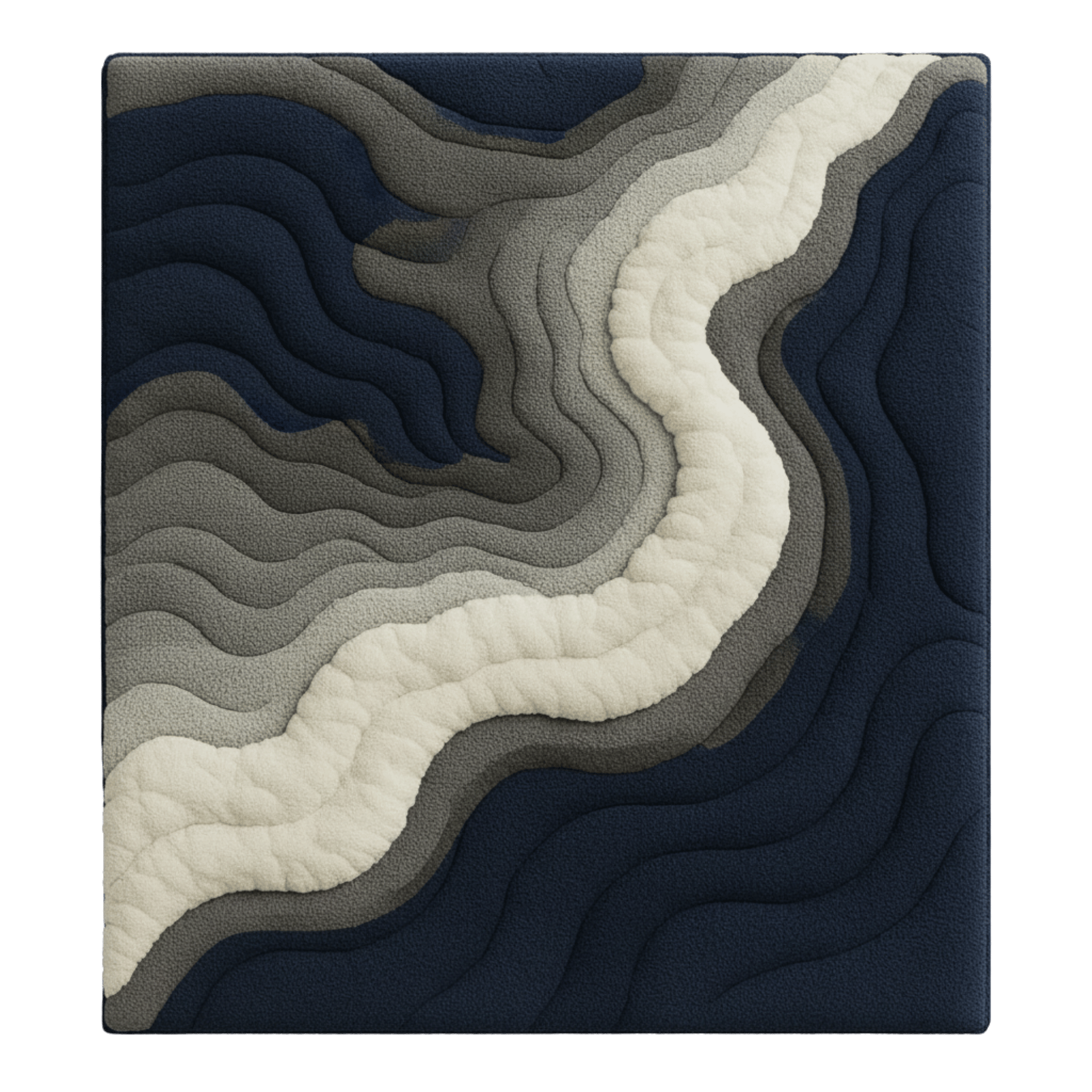 Mono Rug – Modern Monochrome 3D Wave Sculpted Rug