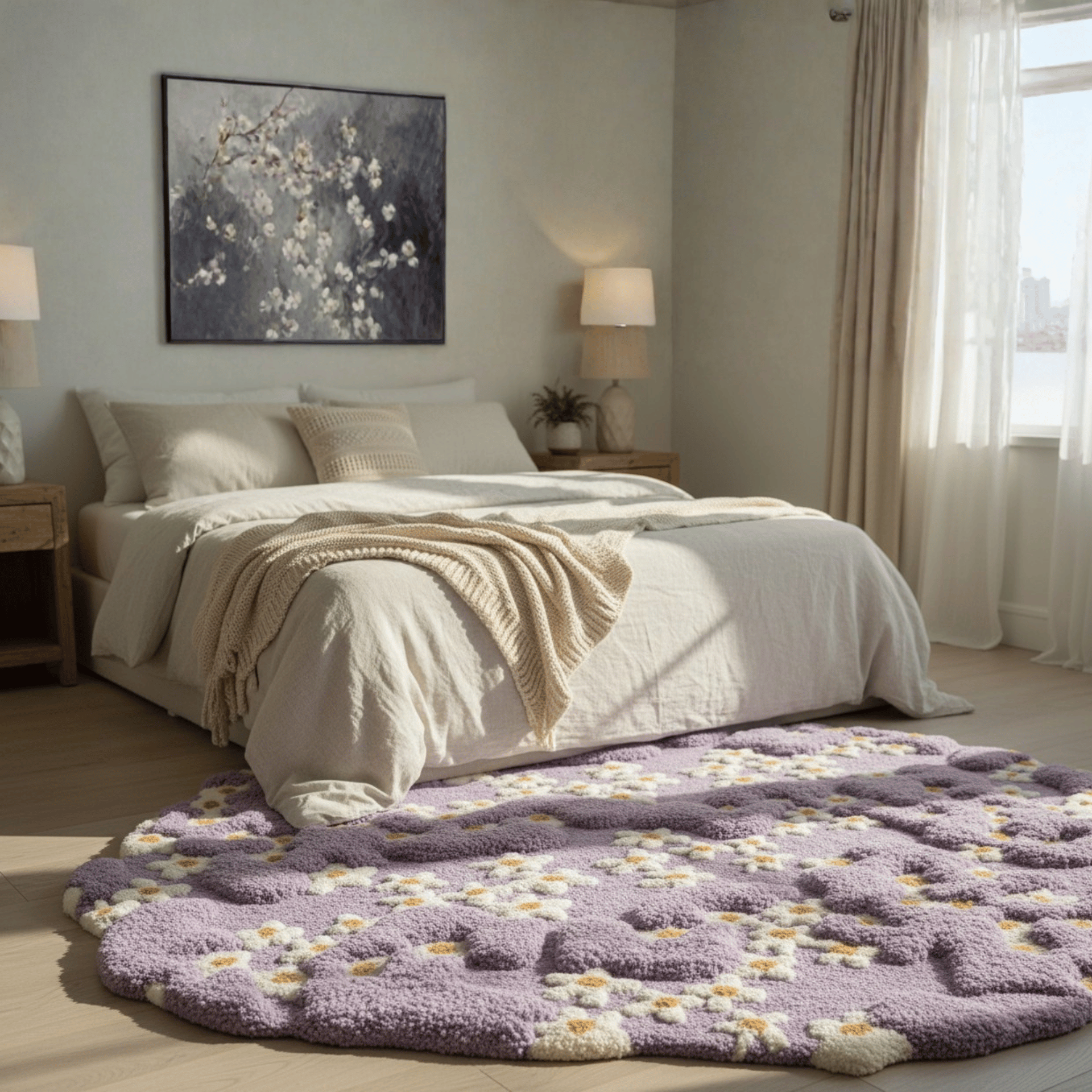 Daisy Rug – Garden 3D Floral Area Rug