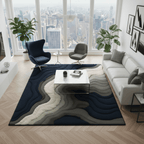 Mono Rug – Modern Monochrome 3D Wave Sculpted Rug