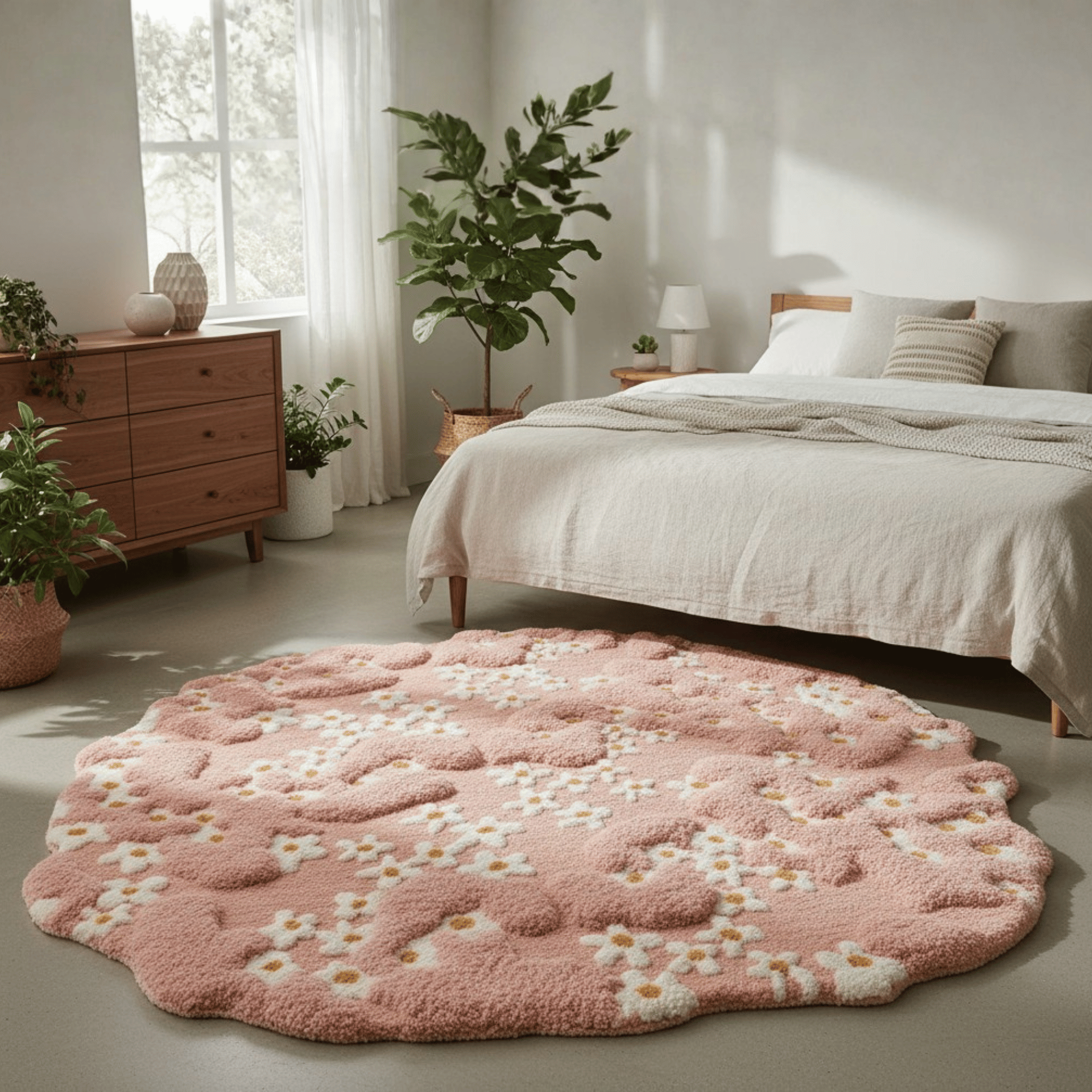 Daisy Rug – Garden 3D Floral Area Rug