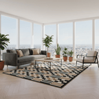 Checkerboard Rug – Retro 3D Geometric Pattern Art Rug