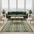 Checkerboard Rug – Retro 3D Geometric Pattern Art Rug