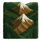 Everpine Rug – Alpine Forest Peaks Inspired 3D Terrain Rug Rugoora