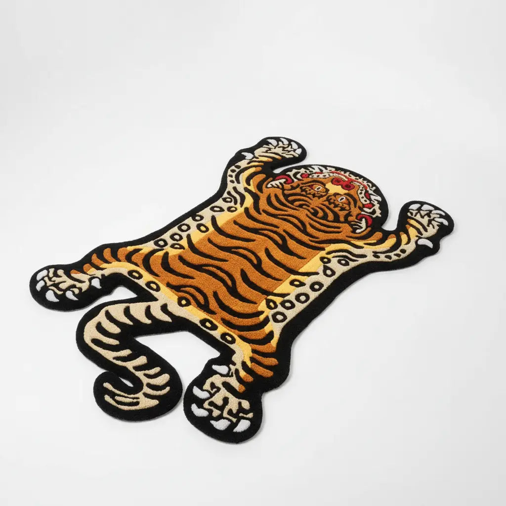 Angled Top View Tiger Rug Studio