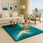 Premium handmade Azure Rug by Rugoora with refined coastal blue gradient that captures ocean tranquility