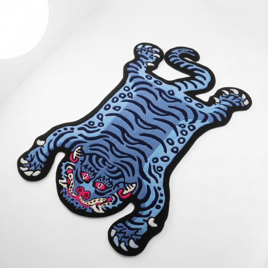 Tiger Rug – Bold 3D Hand-Tufted Vintage Tiger Art Rug