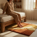 Lifestyle scene featuring Canyon Rug adding cozy warmth to a natural-toned interior by Rugoora - Lifestyle Scene - Bedroom