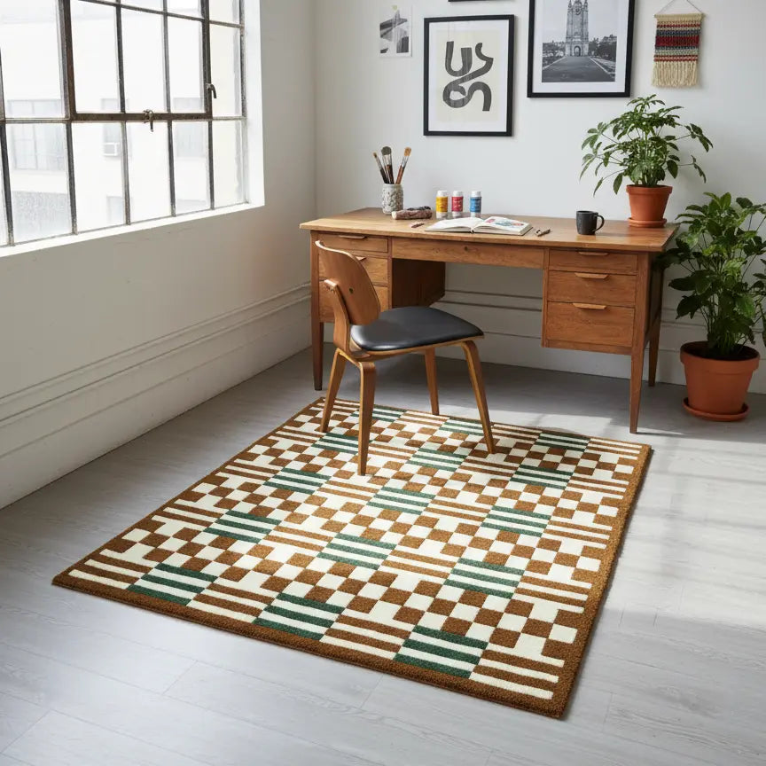 Checkboard Rug Pattern Seamless Checkerboard Rug – Retro 3D Geometric Pattern Art Rug by Rugoora | Bold ...