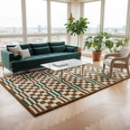 Checkerboard Rug in Luxury Living Room