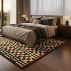 Checkerboard Rug in Master Bedroom