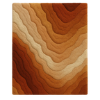 Clay Rug – a luxury handcrafted rug inspired by earthy clay tones and artisanal calm, made by Rugoora - Rug with wavy pattern in brown and beige colors on a white background