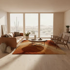 Luxury Clay Rug – a handcrafted décor statement blending earthy elegance with timeless warmth by Rugoora - Room Scene - Desert Luxe Living Room 9ft