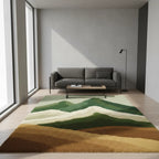 Concrete Rug by Rugoora - Industrial Minimal Living Room Mountain Concrete Rug completing a cozy living space with urban minimal aesthetic and refined balance by Rugoora