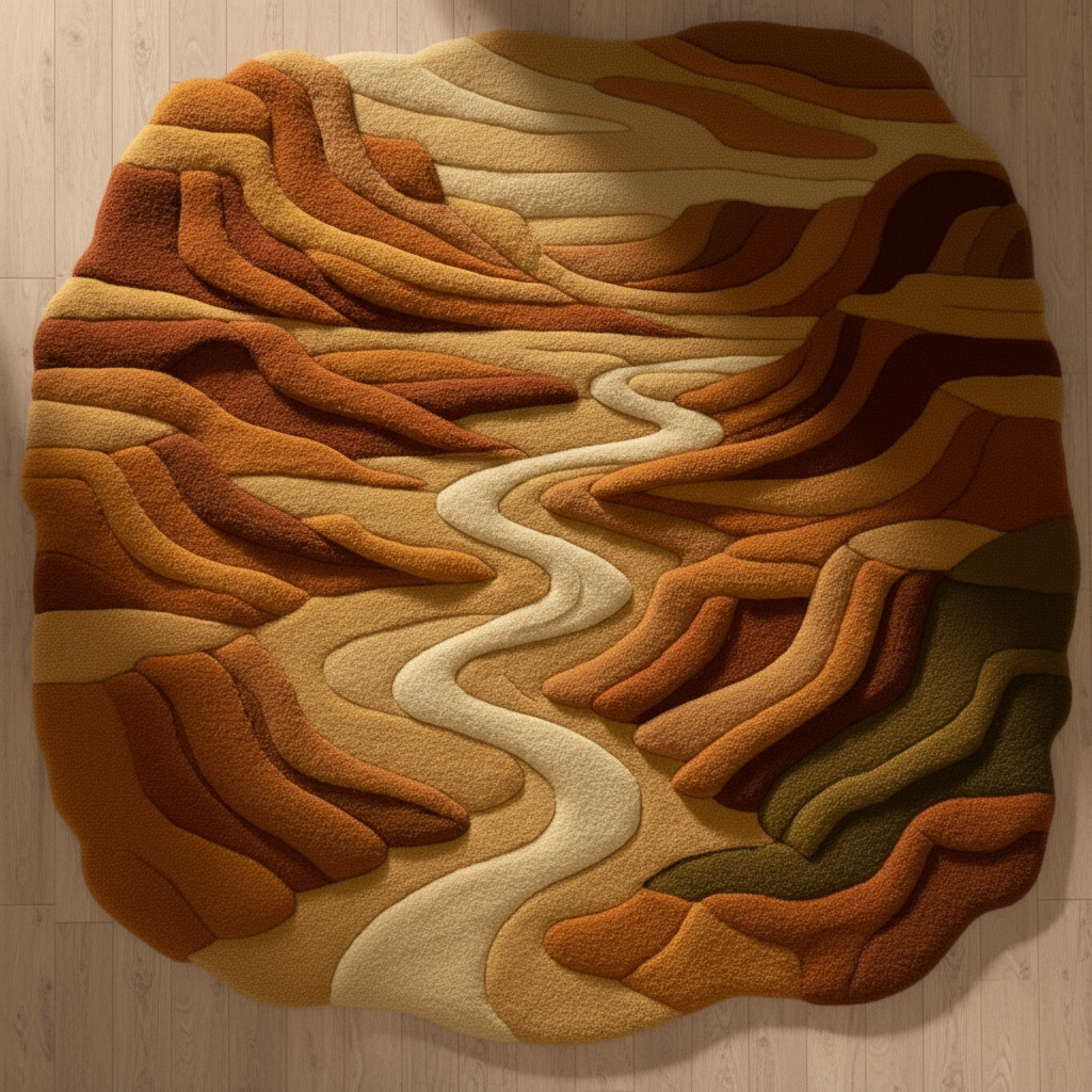 Artisan Desert Rug featuring hand-tufted terracotta texture with refined surface detail by Rugoora