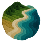 Round rug with wavy, multicolored pattern on a white background - Drift Rug – a luxury handcrafted rug inspired by soft drifting forms and airy motion, made by Rugoora