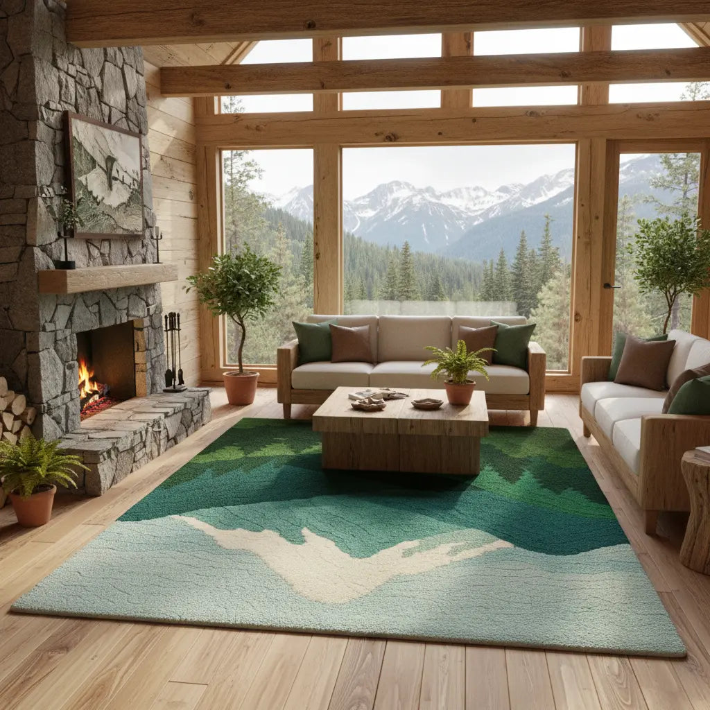 Alpine Rug – Snow Peak Valley Inspired 3D Landscape Rug Rugoora