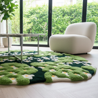 Green Black Rug Low Angle