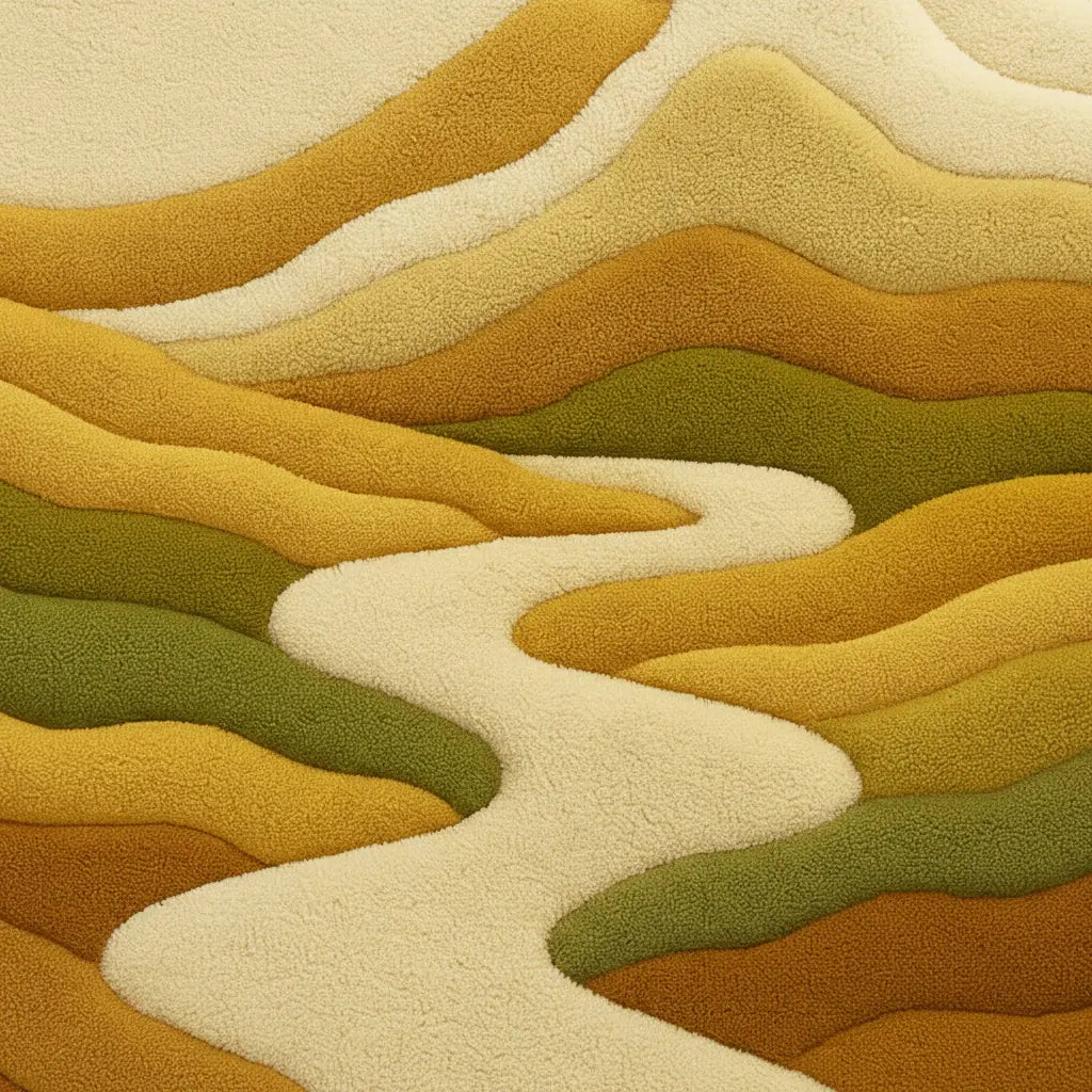 Texture detail of Mirage Rug showing sandy gradient and natural calm by Rugoora