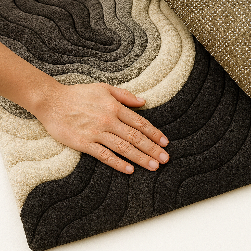 Luxury Mono Rug – a handcrafted home décor piece expressing monochrome sophistication and calm balance by Rugoora