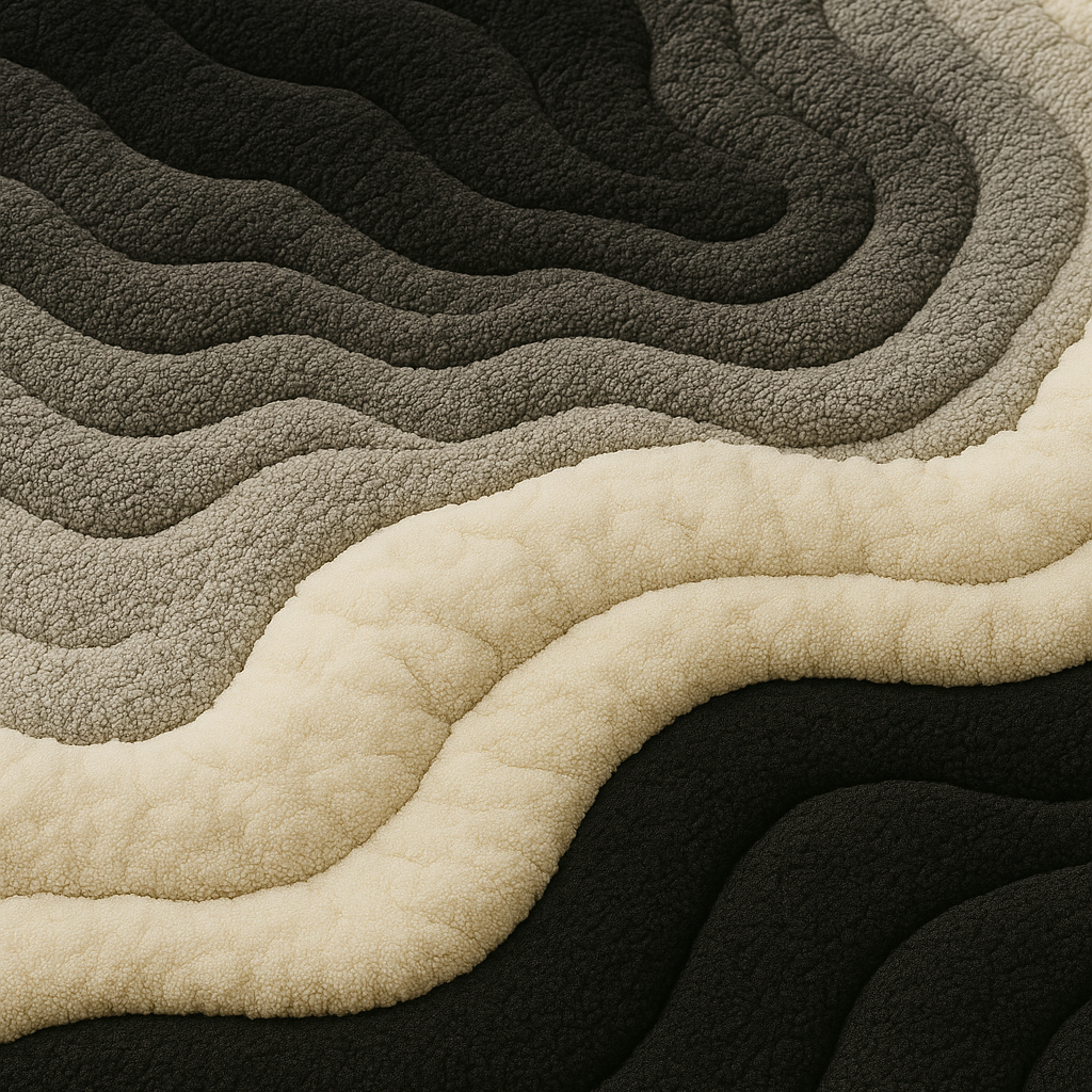 Rugoora Premium handmade Mono Rug by Rugoora with sculptural texture and refined contrast between dark and light tones