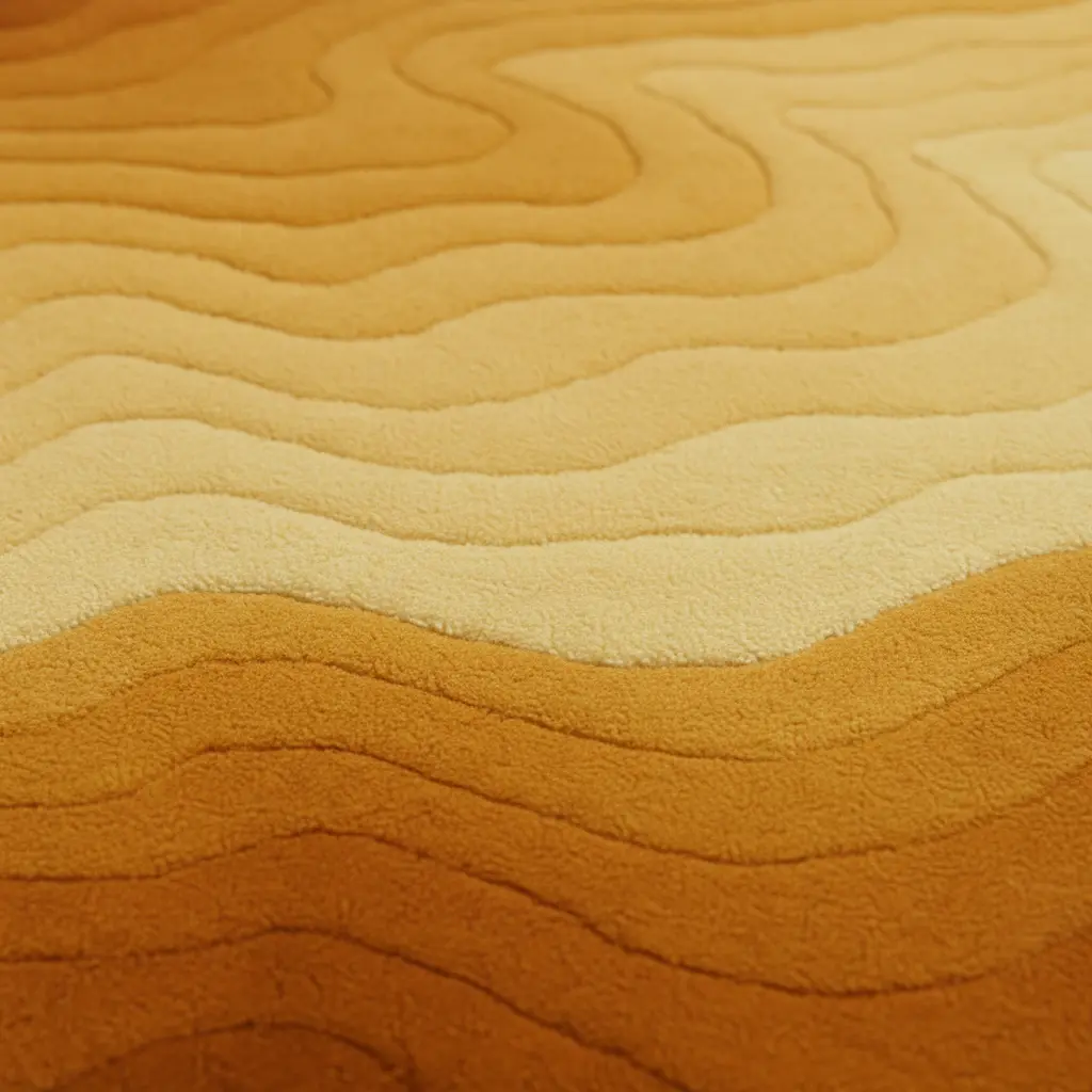 Texture detail of Sahara Rug showing hand-tufted layers and sandy warmth by Rugoora - Close-Up - Flowing Dune Texture