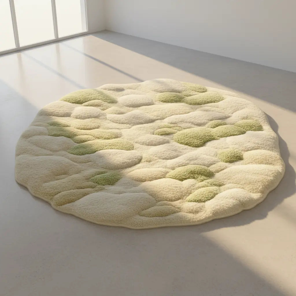 Serene Rug – artisan tufted rug with refined gradient white finish and balanced composition, crafted by Rugoora