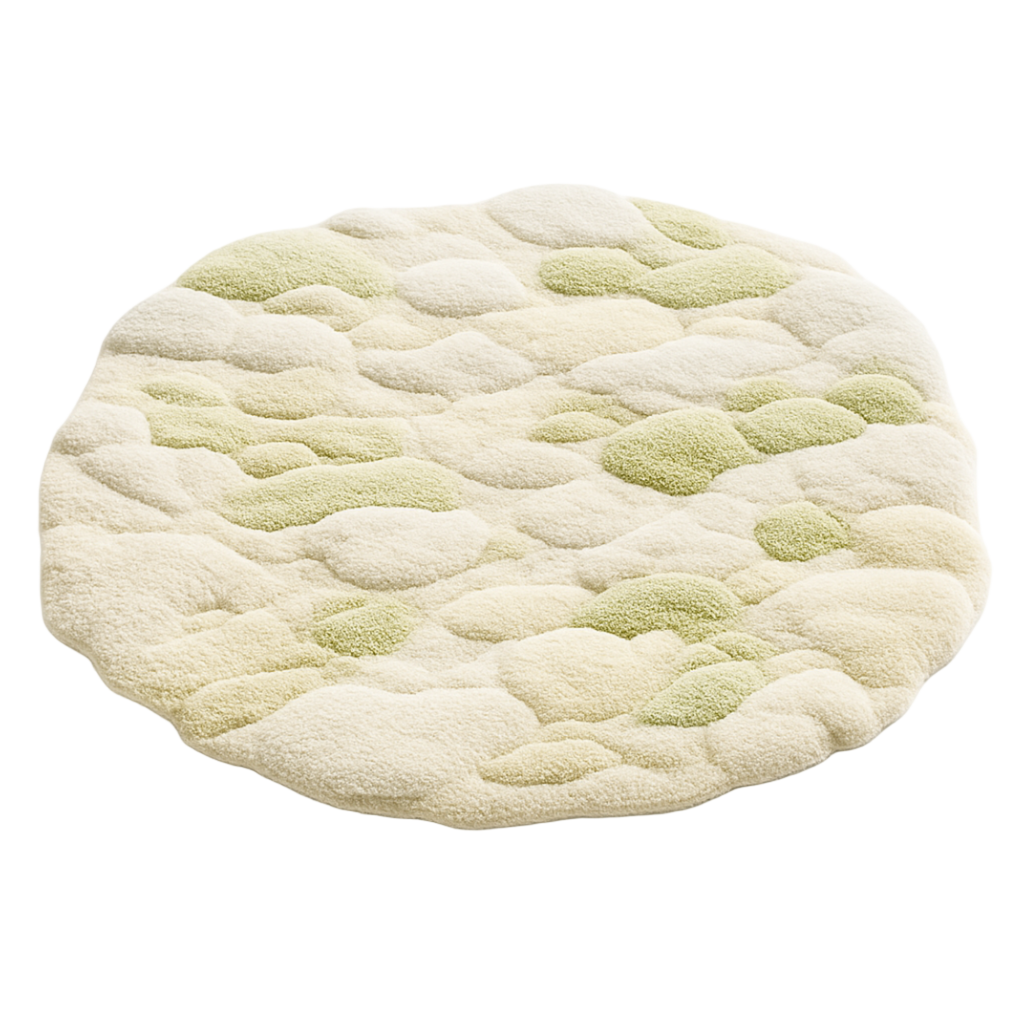 Handcrafted Serene Rug designed by Rugoora to capture reflective calm through gradient white and subtle texture