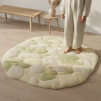 Lifestyle scene featuring Serene Rug adding peaceful elegance to a cozy modern interior, by Rugoora