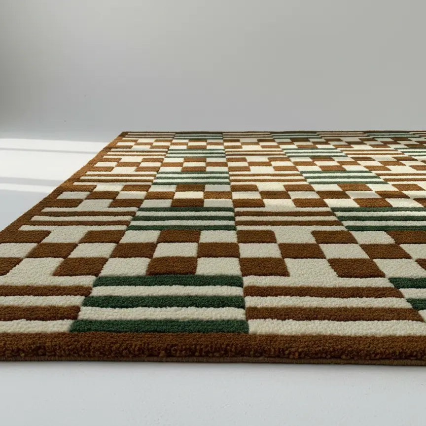 Checkboard Rug Pattern Seamless Checkerboard Rug – Retro 3D Geometric Pattern Art Rug by Rugoora | Bold ...