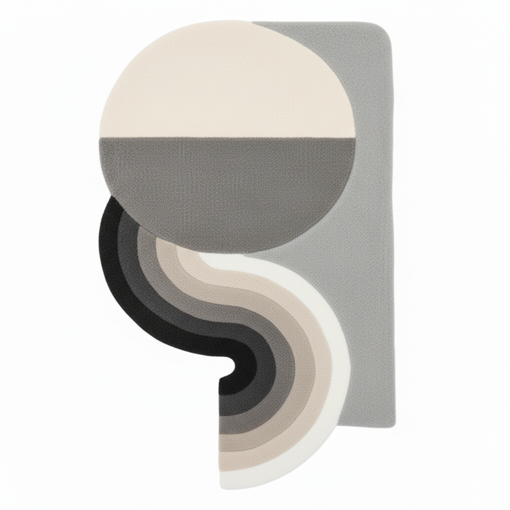 Subtle Light Grey Monochrome Rug