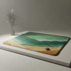 Summit Rug completing a cozy living space with mountain-inspired aesthetic and serene balance by Rugoora Artistic Mood Shot - Dramatic Lighting