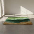 Artistic Mood Shot - Golden Hour Texture detail of Summit Rug on floor showing soft hand-tufted elevation and clean design by Rugoora