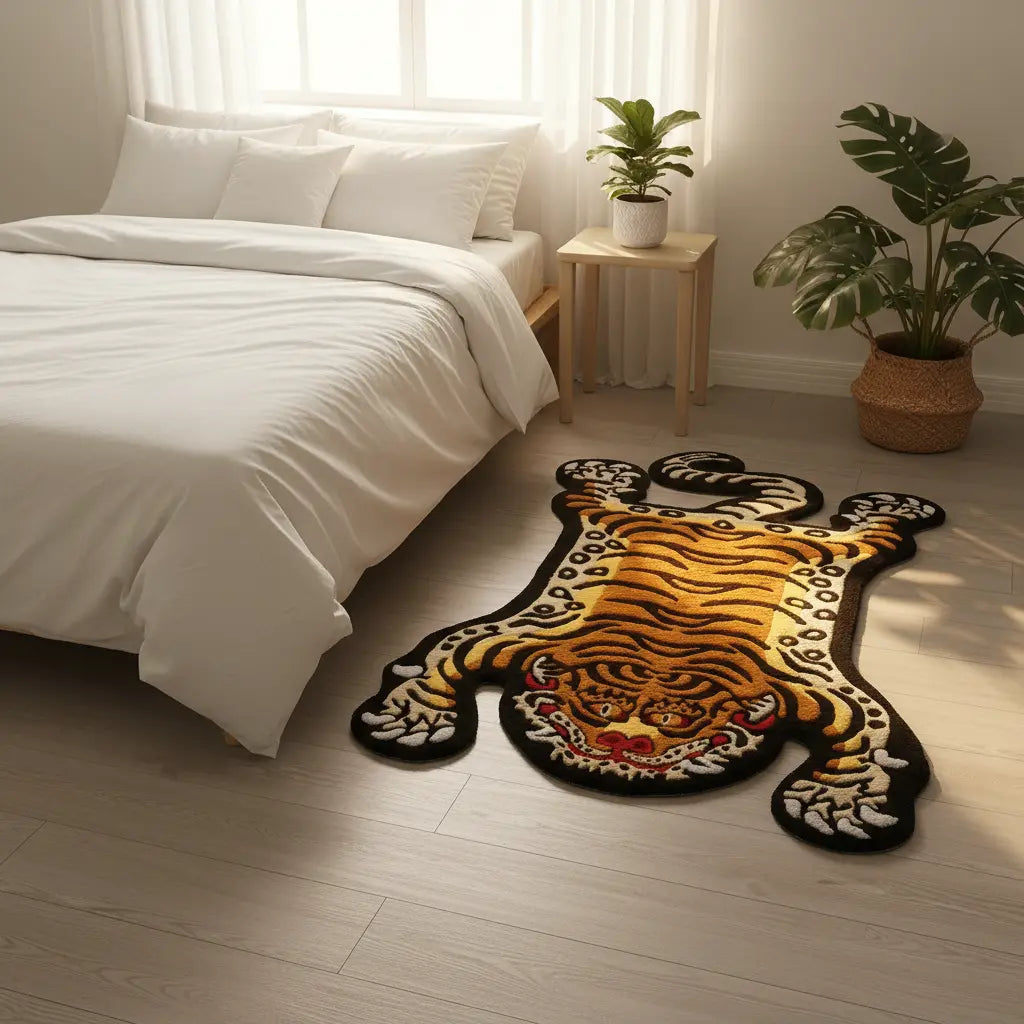 Tiger Rug in Bedroom