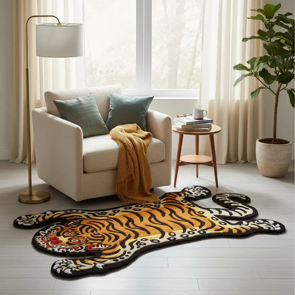 Tiger Rug in Reading Nook