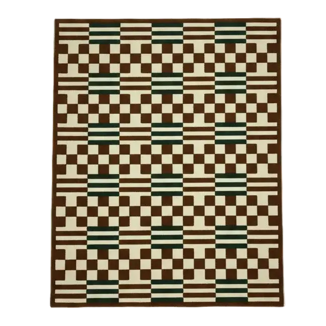 Top View Presisi Flat Checkerboard Rug